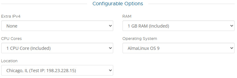 RackNerd云服务器配置选项