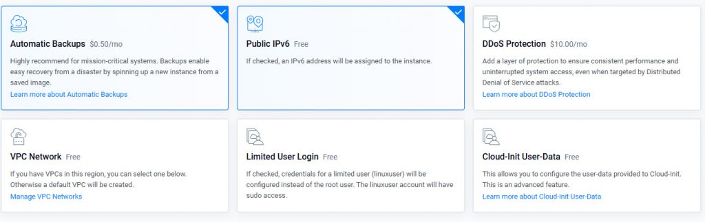 Vultr云服务器额外配置