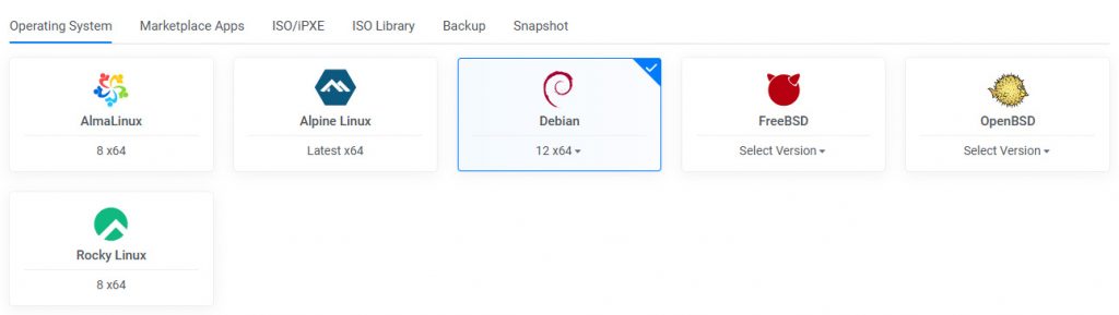 Vultr云服务器可选操作系统