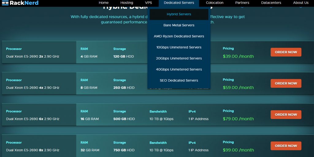 RackNerd Hybrid 的VPS服务器