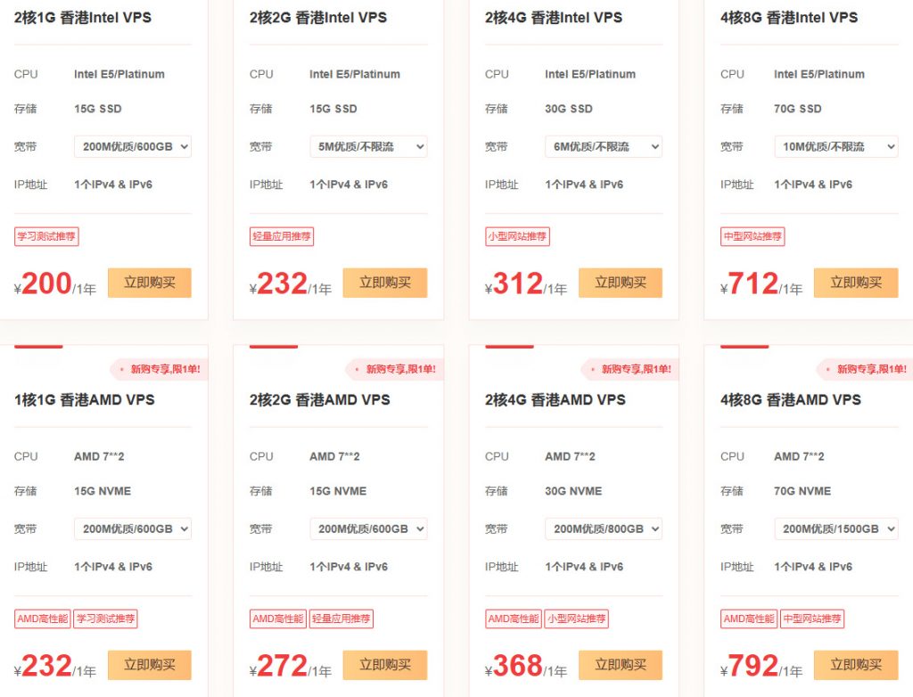 野草云服务器价格