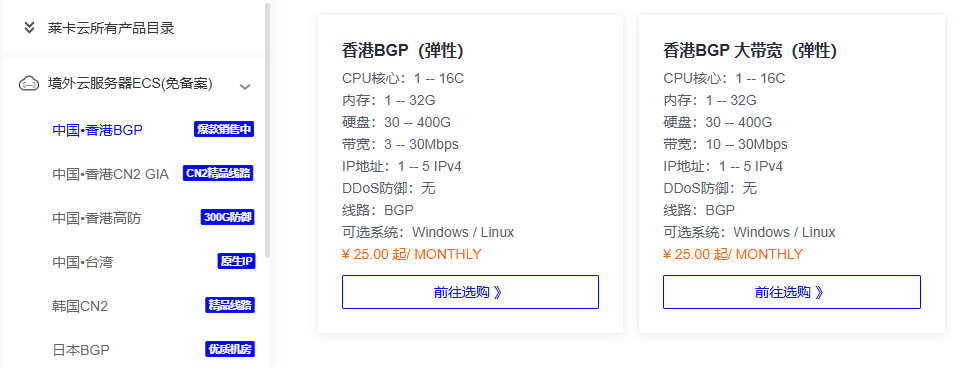 莱卡云的购买过程